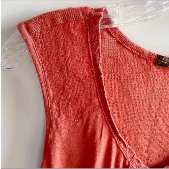 Prana Bree tank dress orange organic cotton lace drop waist - Picture 3 of 8